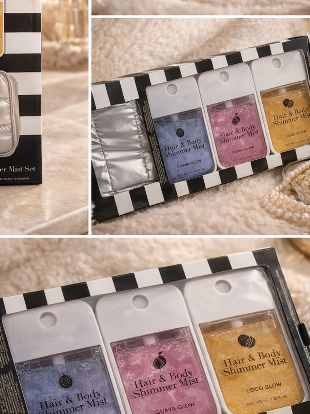 5PC Hair & Body Shimmer Mist Set with Silver Pouch - Picture 3 of 7